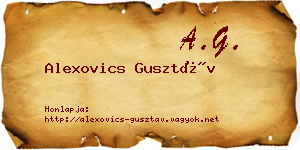 Alexovics Gusztáv névjegykártya