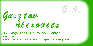 gusztav alexovics business card